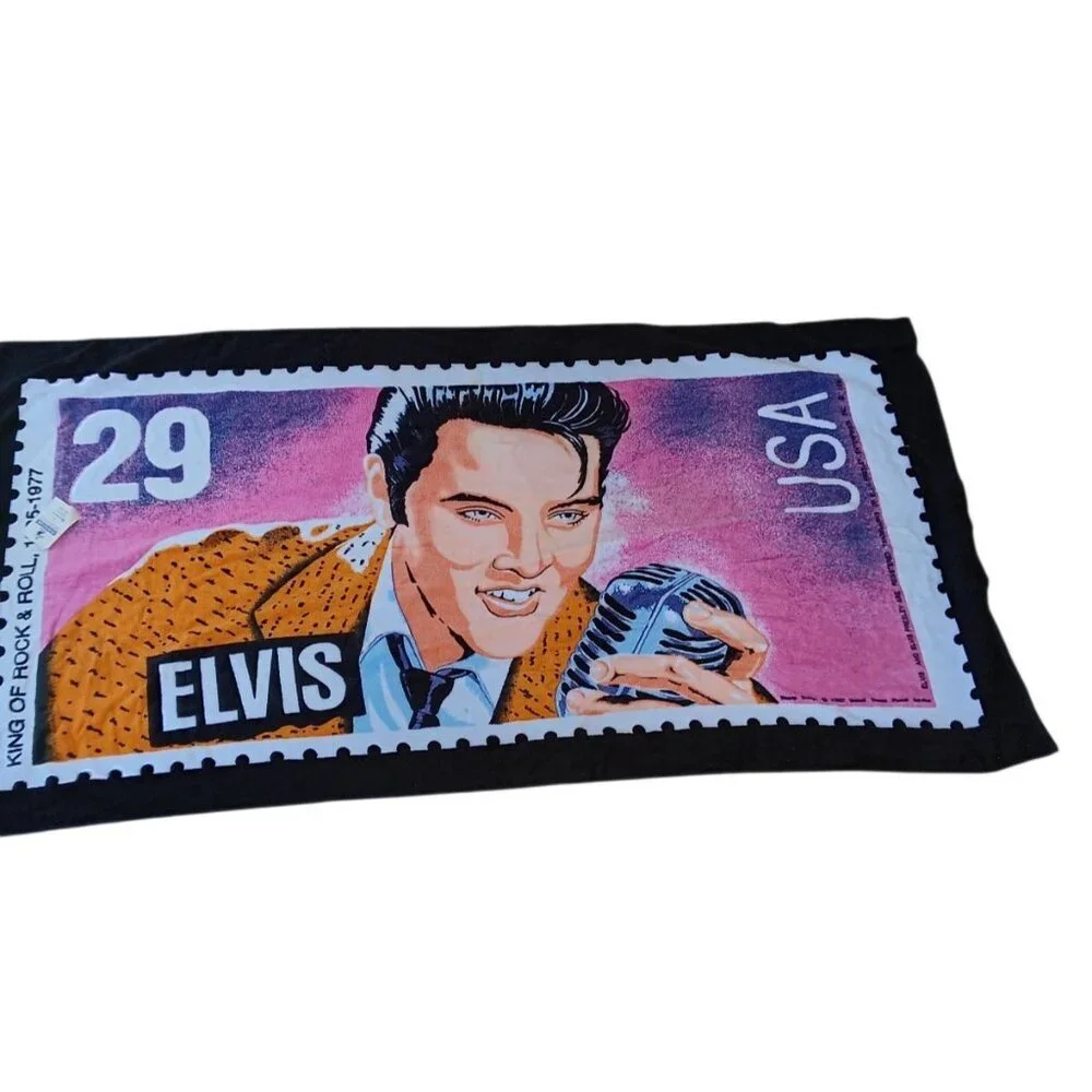 New Elvis Presley King of Rock and Roll Beach Stamp Towel Pool Wrap Vintage 1992